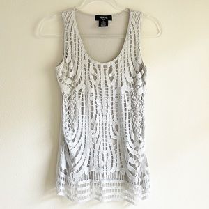 Verve Ami silver metallic crochet tank top